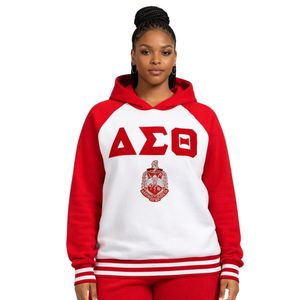 Felpa con Cappuccio Bicolore Delta Sigma Theta per Donne, Vestibilità Comoda, Tessuto Premium, Abbigliamento Casual per Confraternite Greche - Product Image 1