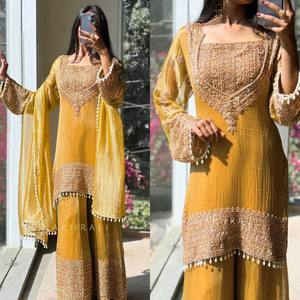 Purple Embroidered Polyester Floor-Length Regular Fit Salwar Kameez <b>Women</b> <b>Kurta</b> Pant Set Traditional Indian Pakistani Outfit - Product Image 4