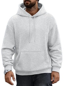 2025 personnalisé hommes 100% coton sweat à capuche surdimensionné lourd Streetwear avant Logo col à capuche Style décontracté coupe ample pour l'hiver - Product Image 5