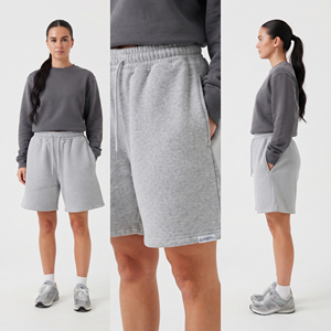 <b>Women</b> Baggy Sweat <b>Shorts</b> Casual 100% Cotton Fleece Mid Drawstring Eaist <b>Knee</b> <b>Length</b> Winter Street Wear Sweat <b>Shorts</b> Set Ladies - Product Image 4