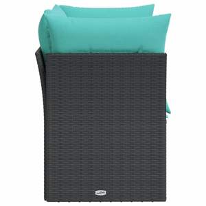 Canapé de jardin 2 places en polyrotin noir et bleu avec structure en acier thermolaqué – Mobilier durable et élégant - Product Image 5