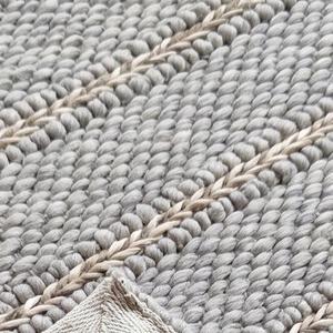 Tapis d'intérieur moderne en laine tissée à la main gris crème à boucles, antidérapant, léger et discret, pour la décoration de la maison - Product Image 6