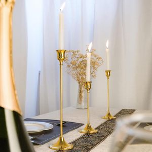 Porte-bougie en métal conique de qualité supérieure, porte-bougie en or, pour la décoration de mariage et de la maison - Product Image 6