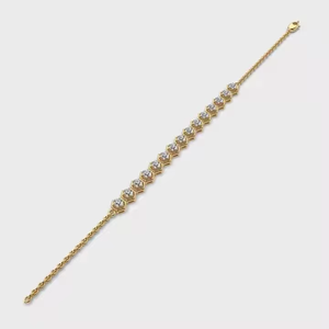 Pulseras de Moda, Pulsera de Tenis con Forma Hexagonal de Panal, Oro Amarillo de 14K, Diamantes Cultivados en Laboratorio, Pulseras de Cadena Delicadas para Mujer - Product Image 2