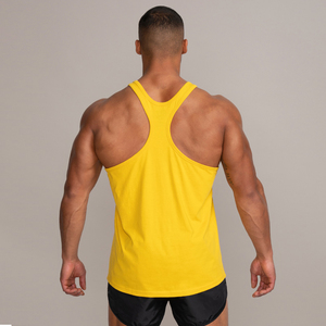 Wholesale Custom ASCENDING SPORTS 100% Cotton Men's Solid <b>Yellow</b> Knitted O-Neck Casual Muscle <b>Tank</b> <b>Tops</b> Acid Washed Quick Dry - Product Image 4