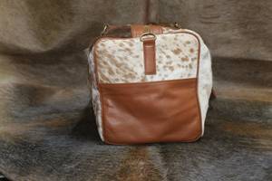 Bolsa de Viaje Personalizada OEM de Cuero Vacuno con Pelo, con Cierre, Portátil, para Gimnasio, LHDB-0101 - Product Image 5
