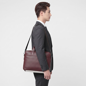 Men Leather Laptop <b>Bag</b> with Shoulder Strap Men Leather Laptop <b>Bag</b> for Business Travel Men's Front Zipper Pocket Leather <b>Bag</b> - Product Image 2