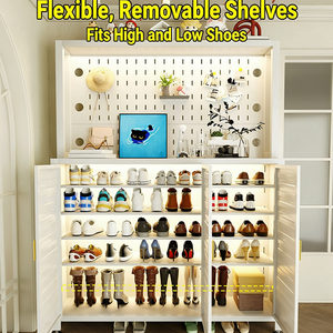 Meuble de rangement moderne en acier pour chaussures, organisateur à panneaux perforés, écologique, anti-poussière, gain de place, grande capacité, pour hôtel - Product Image 3