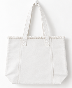 Sac fourre-tout en jean orange avec franges, sac à bandoulière grande capacité, sac de shopping décontracté - Product Image 4
