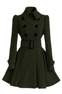 Lady Womens <b>Coat</b> Fashion Long Length Warm Winter Outerwear Jacket Elegant Ladies <b>Coat</b> Long Sleeve Button Front Tailored - Product Image 3