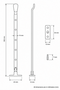 Solid Brass Casement Window Stay <b>12</b> Inch 5mm Thickness Modern Design Rust-Proof Low Noise Durable Finish Sliding Door Hardware - Product Image 2