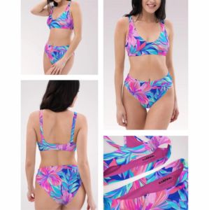 Dry Camo Print Beachwear Summer Mesh Swim Trunks for <b>Men</b> and Tie-Side <b>Bikini</b> for Women - Product Image 4