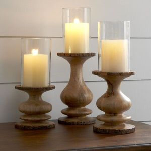 Porte-bougie décoratif en bois, design luxueux, idéal pour les réceptions, les banquets et les tables de célébration - Product Image 6