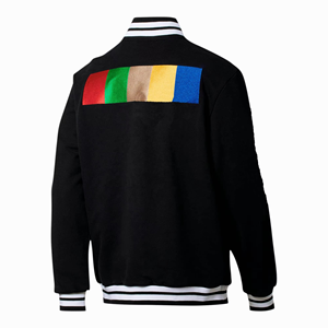 Veste bomber varsity de baseball sur mesure, broderie bleu clair, modèle OEM personnalisé, vente en gros d'usine pour hommes - Product Image 5