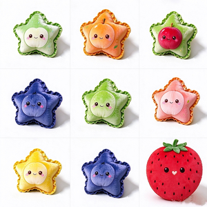unique <b>soft</b> <b>stuffed</b> fruit star throw pillow for sofa, decorative cartoon fruit star plush pillow for bedroom - Product Image 2