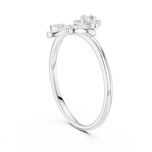 <b>DAISY</b> SPARK Lab Grown Diamond Ring Set 18KT Solid White Gold Rhodium Plated Minimalist Engagement Wedding Women's Jewelry - Product Image 2