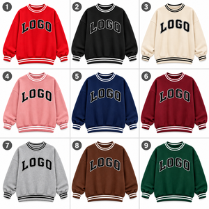 เสื้อสเวตเชิ้ตโอเวอร์ไซส์สีแดงคุณภาพสูงสำหรับผู้หญิง คอกลม แขนยาว ใส่สบาย เหมาะสำหรับฤดูหนาว เป็นมิตรต่อสิ่งแวดล้อม ระบายอากาศได้ดี ขายส่ง - Product Image 2