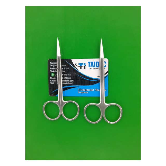 Premium TAIDOC INTERNATIONAL TI-SS-0001 4.5" Stainless Steel Manual Iris Scissors Surgical/Medical/Veterinary Instrument