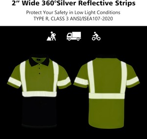เสื้อโปโลนิรภัยน้ำหนักเบา แห้งเร็ว สะท้อนแสง สำหรับงานก่อสร้าง ผลิตจากโรงงาน - Product Image 4
