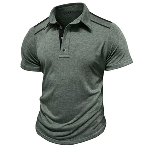 Nouvelle chemise décontractée boutonnée pour homme, à manches courtes, col à revers, en tissu tricoté imprimé uni et respirant, collection été 2026 - Product Image 3