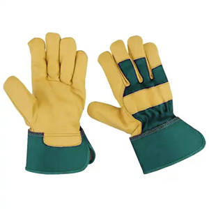 Gants de travail de sécurité en cuir pleine fleur de qualité supérieure, avec manchette caoutchoutée et demi-doublure, pour les travailleurs du bâtiment (type Rigger canadien) - Product Image 4