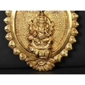 Handmade 8-Inch Brass Lord Ganesha <b>Wall</b> Hanging <b>Plate</b> Made in India - Product Image 4