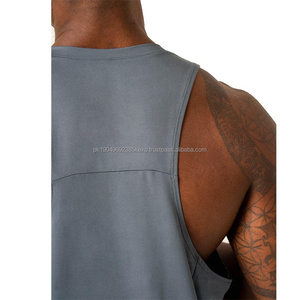 Wholesale Sport Singlet <b>Mens</b> Summer Tank <b>Top</b> Elastane Gym Clothing Muscle Fit Solid Color Premium Cotton Spandex <b>Men</b> Tank <b>Top</b> - Product Image 3