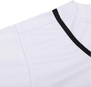 Camiseta de Béisbol Unisex de Manga Corta con Cierre de Cordón, Blanca, de Poliéster Sólido, Corte Regular, Ropa Deportiva para Adultos, Nombre del Jugador, UPF 50 - Product Image 3