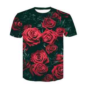Camiseta de algodón 100% sublimada para hombre, corte holgado, diseño floral, teñido liso, tallas grandes, hermosos colores. - Product Image 4