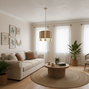 Lustre Bohème de Luxe en Jute avec Pompons, Luminaire Suspendu Rond Bohème pour Décoration de Salon, Utilisation Intérieure, Hôtels, Événements, Vente en Gros - Product Image 4
