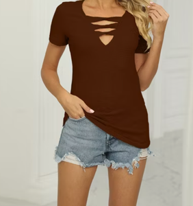 Women Casual V Neck Summer <b>Top</b> Soft Comfortable Daily Wear - Product Image 3