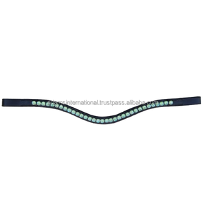 Cuero de caballo de alta calidad con cristal ostentoso, banda decorativa para cejas con forma de V - Product Image 1