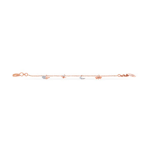 Bracelet à breloques étoile, lune et soleil en or rose pour femmes |   Bracelet ajustable en diamants CZ célestes |   Bijoux de mode de luxe - Product Image 2