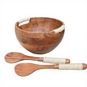 Tazón de mezcla de ensalada de madera con estampado de esmalte ecológico moderno, precio bajo personalizado, proveedor indio de Venta caliente para regalos de Ramadán - Product Image 1