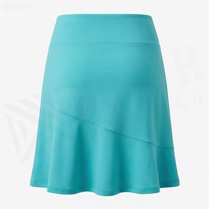 Jupe courte asymétrique taille haute pour femme avec poches, couleur unie, style sportif, tissu respirant en spandex et polyester - Product Image 2