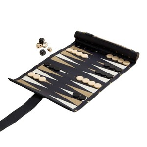 Customized <b>Backgammon</b> Eco-Friendly Durable Portable PU Leather Roll-Up <b>Backgammon</b> Travel <b>Board</b> Game Set for Children - Product Image 5