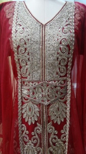 Robe maxi caftan marocaine pour mariage, abaya arabe, robe de Dubaï, robe d'automne, caftan farasha, caftan de Dubaï orné de perles, caftan fantaisie - Product Image 5