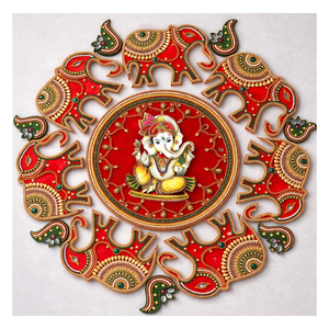 Novedad 2026: Rangoli Acrílico Tradicional con Tema Floral de Pavo Real, Certificado ISO, Reutilizable, Empaquetado en Cartón para Exportación, Festivo Diwali - Product Image 1