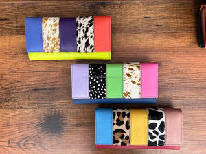 Sac à main élégant recyclé en cuir imprimé animal pochette unique multicolore pour femmes sac à main Offre Spéciale beaux portefeuilles en cuir recyclé - Product Image 4