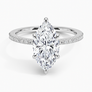 Bague BOJ 085 en argent 925, taille marquise, avec halo de pierres et griffes, solitaire en moissanite 2 carats couleur D VVS1 certifiée GRA, prix bas - Product Image 1