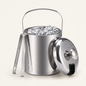Trending Double Wall Stainless Steel Insulated Ice <b>Bucket</b> <b>With</b> <b>Lid</b> And Ice Tongs Modern Portable Wine Champagne Cooler Barware - Product Image 1