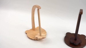 Support à fruits en bambou de forme circulaire, design suspendu, écologique, style simple, avec base en bois pour le rangement des fruits - Product Image 3