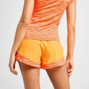 Shorts tricotés orange pour femme, taille mi-haute, fermeture élastique, style sportif, séchage rapide, tissu Spandex Polyester, coupe classique - Product Image 5