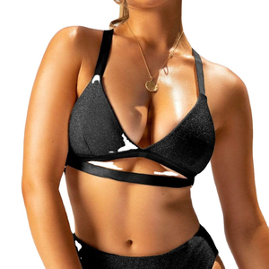 Soutiens-gorge de sport pour femmes, design torsadé à l'avant, dos croisé, pour le yoga et l'entraînement en salle de sport - Product Image 1