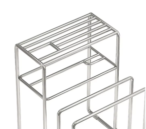 Support mural double niveau en acier inoxydable pour couteaux de cuisine et baguettes, organisateur de rangement OEM/ODM Vietnam - Product Image 3