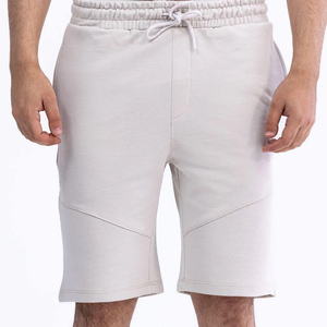 Shorts Bermuda pour homme en coton gris uni, à cordon de serrage, décontractés, tricotés, taille mi-haute, respirants - Product Image 3