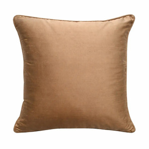 Housse de coussin en soie thaïlandaise marron chocolat clair de haute qualité avec fermeture éclair YKK dissimulée – Vente en gros Thaïlande - Product Image 2