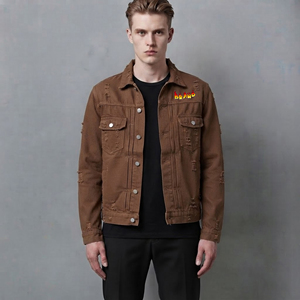 New Arrival Fashionable Winter wear Heavyweight <b>Denim</b> <b>Jacket</b> for <b>men's</b> Button up Turn-down Collar Eco-Friendly <b>men's</b> <b>jacket</b> - Product Image 1