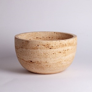 High End Travertine Marble Bowl With Smooth Polished Surface For Decorative Fruit Display And Interior Styling - Product Image 6
