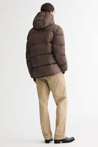 Veste matelassée en toile pour homme de qualité supérieure, chaude, rembourrée, protection hivernale, imperméable, coupe-vent, confortable, avec logo sur le devant - Product Image 2